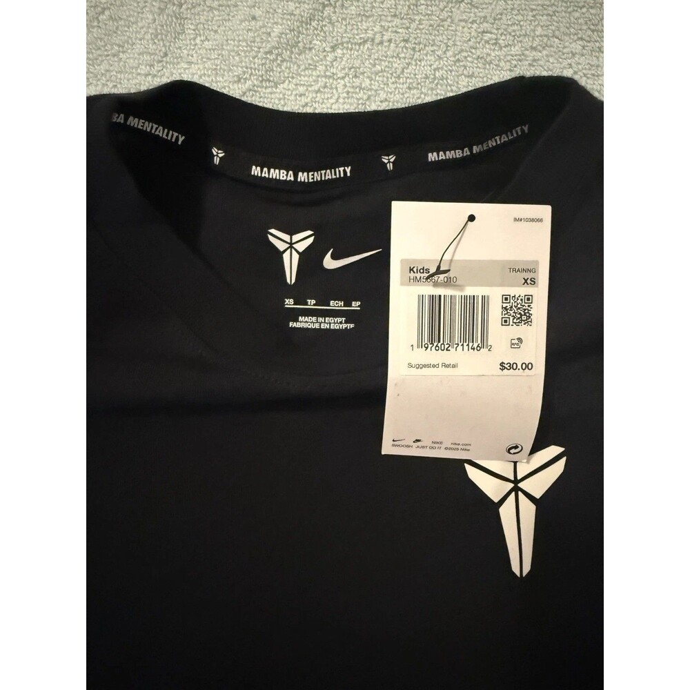 Nike Kobe Mamba Mentality Dri-FIT Shirt Black Kids XS Training Athletic Tee NWT - Picture 2 of 4